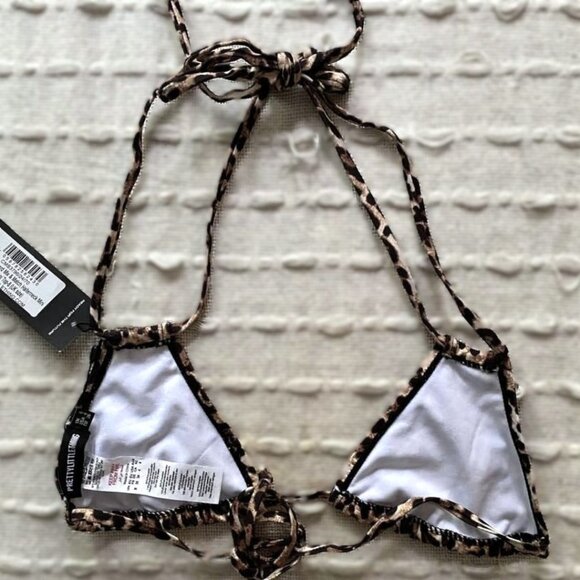 PrettyLittleThing Leopard Print Triangle Bikini Top Size 4 NWT - Picture 5 of 10